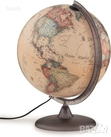 Голям Италиански Глобус Лампа Диаметър 30 см., снимка 4 - Настолни лампи - 48582567