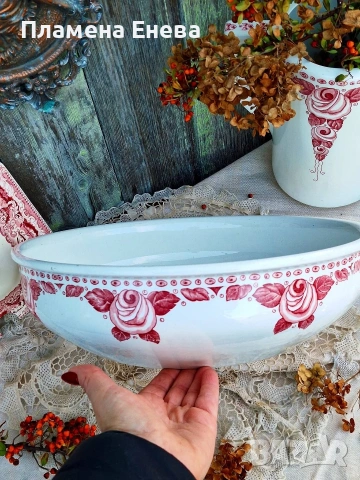 Boch Freres Keramis - aникварен сет тоалетни принадлежности , снимка 3 - Декорация за дома - 53123575