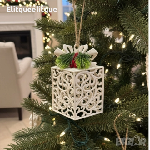 Коледни играчки за елха „Winter White Elegance“ – луксозни висящи декорации , снимка 7 - Декорация за дома - 52057834