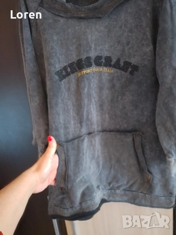 *Esmom*Блуза с тричетвърт ръкав с качулка, снимка 3 - Блузи с дълъг ръкав и пуловери - 52722777