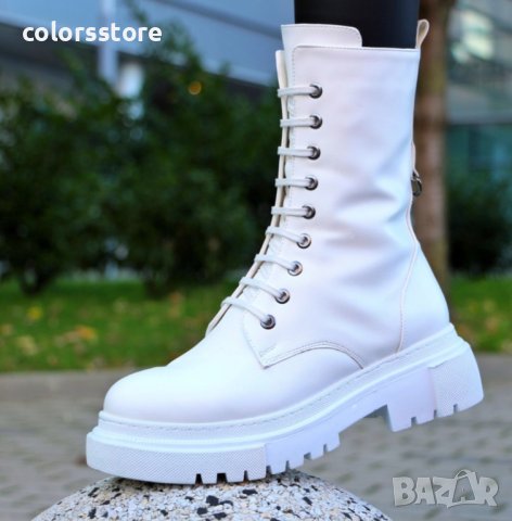 Равни боти - бяла кожа - B75