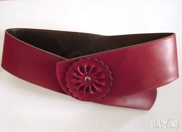 Колан с цвете широк, червен, винен, тъмно син 09 , снимка 2 - Колани - 28788323