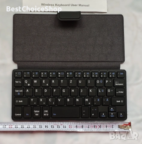 Безжична клавиатура CACOE със стойка, мини клавиатура за мобилен телефон, ултратънка преносима, снимка 10 - Клавиатури и мишки - 53359240