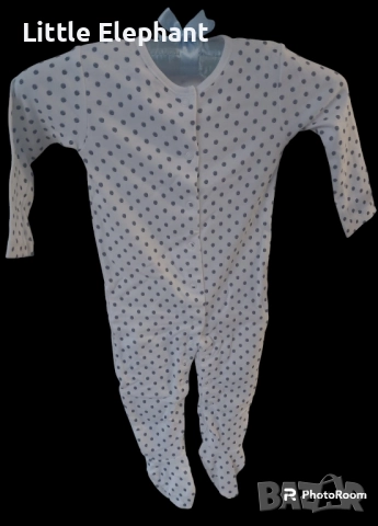 Цяла пижамка бяла на тъмно сини точки за 9-12 мес момченце,колекция"Points"Англия/нова