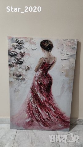 Светеща картина с LED осветление - дамата 