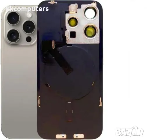 Капак батерия / Задно стъкло Оборудван за iPhone 15 Pro Max 6.7 / Бял / Баркод : 483836