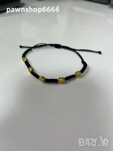 Гривна с конец и златни елементи 14 карата