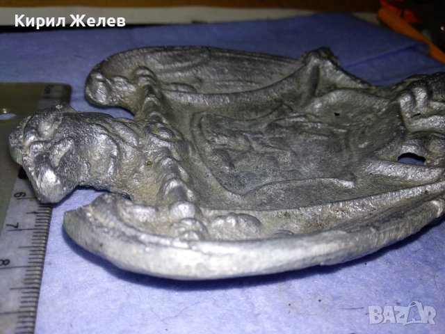 СТАРИНЕН ГОТИЧЕСКИ с РИЦАРСКИ ГЕРБ и ДРАКОН СРЕБРИСТ МЕТАЛЕН ПЕПЕЛНИК КОЛЕКЦИОНЕРСКА ЧИНИЙКА 41551, снимка 10 - Колекции - 43663201