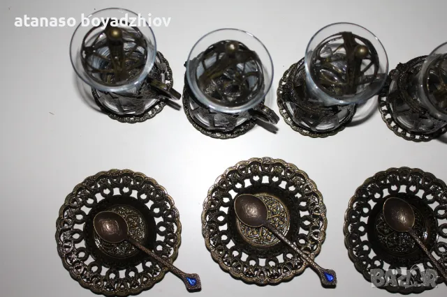 нов сервиз за турски чай Acar(чаши с табли-6бр,чин.-7бр,лъж-7бр)=45лв от Банско, снимка 5 - Чаши - 48065753