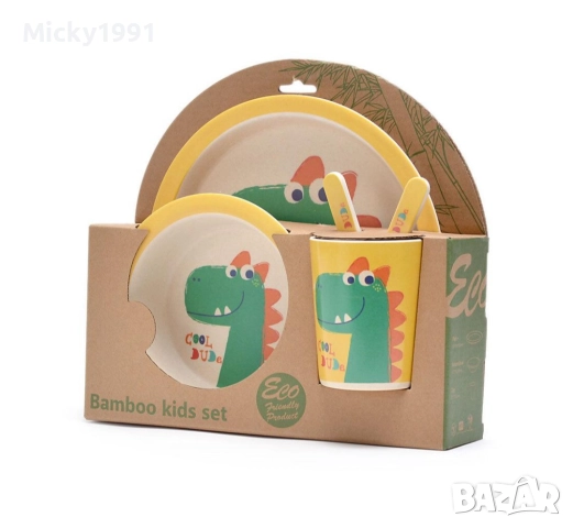 Бамбуков комплект за хранене от 5 части , снимка 6 - Прибори, съдове, шишета и биберони - 52828587