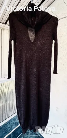 Рокля 100% фин меринос Италия PEACOCK BLUE, снимка 2 - Рокли - 47392990