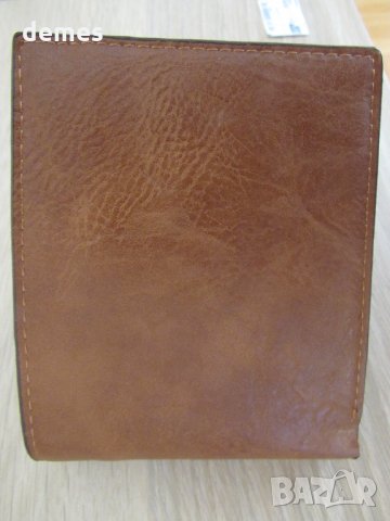 Мъжки портфейл от естествена кожа-кафяв, нов, Монголия