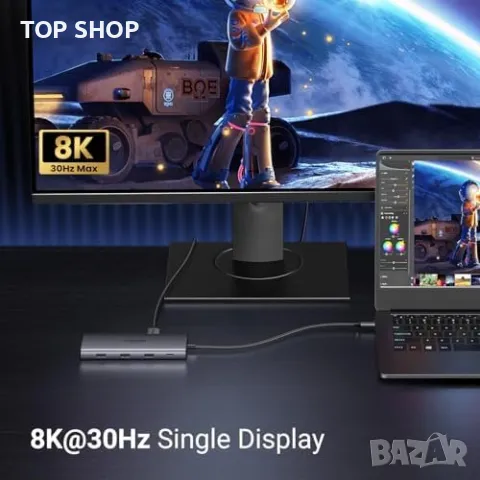 Нов UGREEN Revodok Pro USB C Hub: 10-в-1 Станция, HDMI 4K&8K, снимка 3 - Друга електроника - 49215007