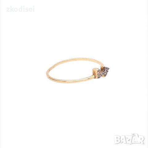 Златен дамски пръстен 0,71гр. размер:54 14кр. проба:585 модел:20584-1, снимка 3 - Пръстени - 43010931