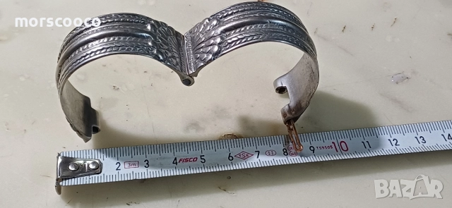 Възрожденска сребърна гривна - сачан , снимка 3 - Гривни - 52461489