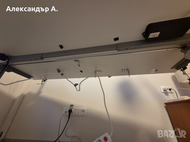 Електрическо бюро 160/80 сив цвя /сива офис маса/, снимка 3 - Бюра - 52669125