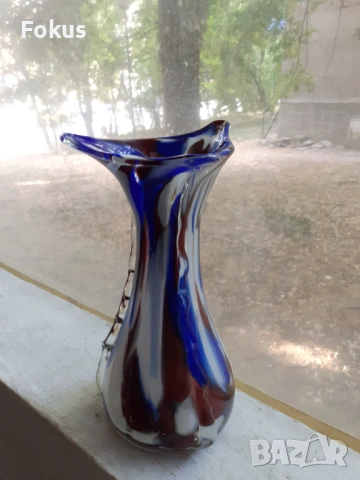 Прекрасна голяма ваза Мурано - Murano, снимка 2 - Антикварни и старинни предмети - 53423253