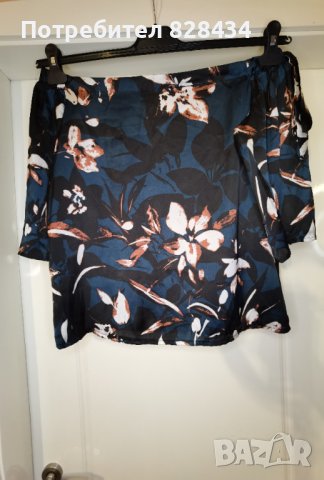 Свободна блуза с паднало рамо, снимка 6 - Блузи с дълъг ръкав и пуловери - 38729120