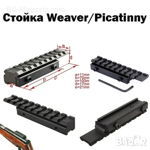 Стойка пикатини уивър база за въздушна ловна пушка въздушна оптика бързомер прицел адаптер прицел