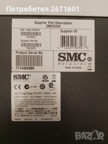 SMCGS2401 24-port 10/100/1000Base-T Layer 2 суич, снимка 2 - Суичове - 42962359