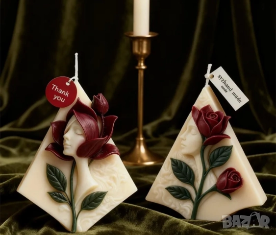 Молд за 8 март жена с роза два вида , снимка 11 - Форми - 52875827