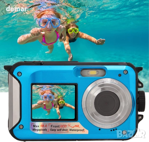 Подводна водоустойчива камера, до 3 метра, Full HD 2.7K 48MP автофокус, снимка 5 - Камери - 51893748