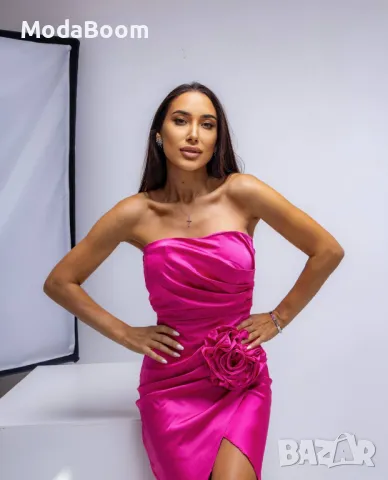 Розова дамска рокля , снимка 6 - Рокли - 48726275