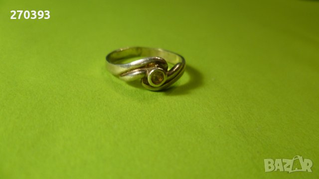 Детски сребърен пръстен с жълто камъче