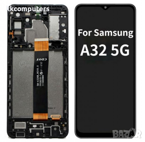 LCD Дисплей за Samsung SM-A326 A32 5G / GH82-25453A / 25454A / 2512A / Тъч скрийн / Рамка / Черен / 