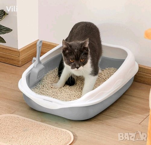 Котешка тоалетна с борд и лопатка , снимка 2 - За котки - 43882488