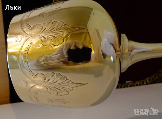 Величествен бронзов бокал 21 см.,уникален , снимка 5 - Антикварни и старинни предмети - 37716043