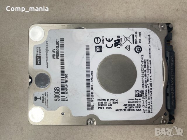 Твърд диск Western Digital WD 500GB 2.5” 100%