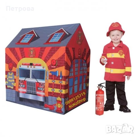 Детска палатка "Пожарна станция"/детска палатка-95x72x102 см.