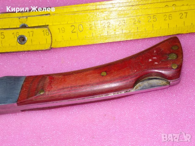 СТИЛЕН ГОЛЯМ СГЪВАЕМ ДЖОБЕН ЛОВЕН НОЖ STAINLESS ДЖОБНО НОЖЧЕ с ДЪРВЕНИ ЧИРЕНИ 43102, снимка 7 - Ножове - 44119424