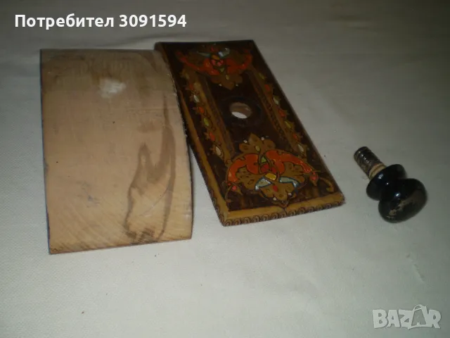 Стара дървина попивателна цветна пирография, снимка 5 - Други ценни предмети - 48903045