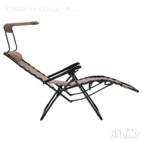 Сгъваем градински стол шезлонг с нулева гравитация и сенник – комфорт за пълна релаксация, снимка 5 - Столове - 53054675