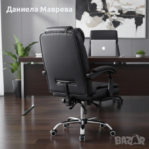 Ергономичен въртящ се офис стол с масаж и поставка за крака, снимка 4 - Столове за офис - 53391333