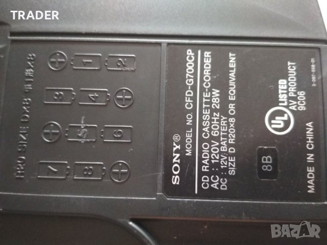 Радиокасетофон касетофон уредба Sony Xplod CFD G700CP, снимка 9 - Радиокасетофони, транзистори - 35006048