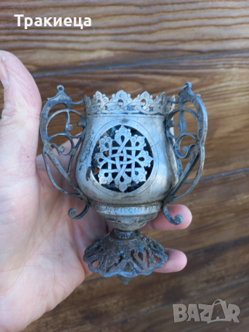ВЪЗРОЖДЕНСКО СРЕБЪРНО КАНДИЛО РЕЛИГИЯ, снимка 7 - Антикварни и старинни предмети - 44877276