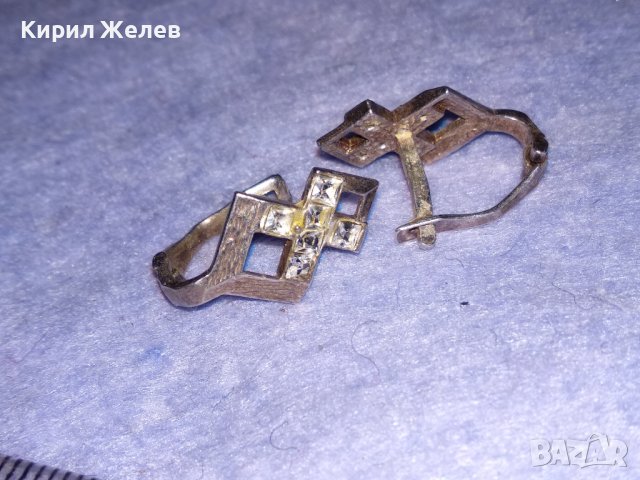 СРЕБЪРНИ СКЪПОЦЕННИ ВИНТИДЖ ОБЕЦИ СРЕБРО 925 с ЮВЕЛИРНО ФАСЕНИРАНИ БЛЕСТЯЩИ КРИСТАЛИ 29744, снимка 9 - Обеци - 40757622