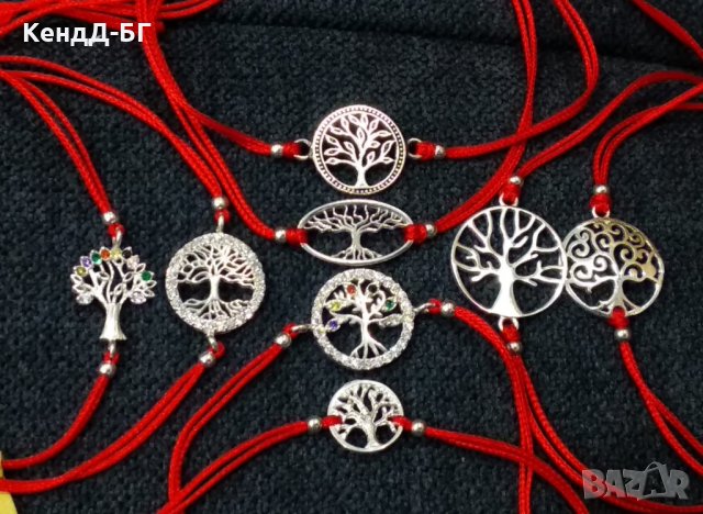 Гривнички от сребро 925 и чарвен конец против уроки, снимка 4 - Други - 28323277