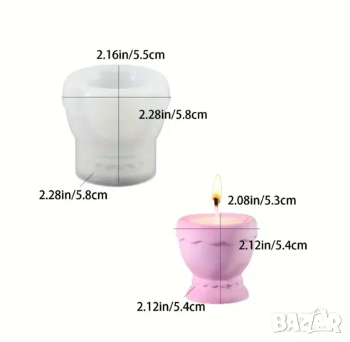 Молд поставка за яйце или свещник НАМАЛЕН, снимка 3 - Форми - 48280923