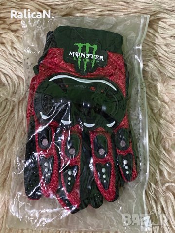 Чисто нови ръкавици за мотор Monster с протектори/Черно с червено/Размер L, снимка 10 - Аксесоари и консумативи - 43975519
