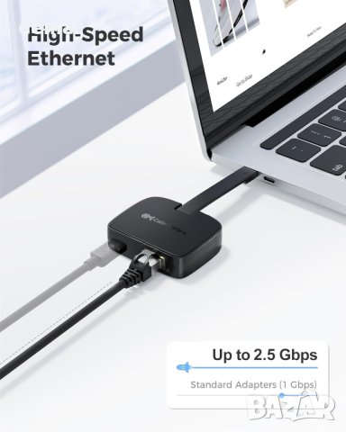 Cable Matters Преносим USB C до 2,5 Gigabit Ethernet адаптер със 100 W зареждане, снимка 3 - Кабели и адаптери - 44050522