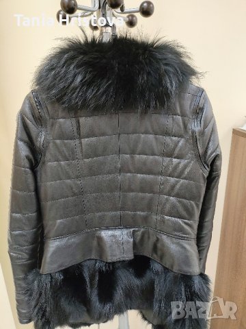 Дамско палто/елек естествена кожа и лисица , снимка 2 - Палта, манта - 43056468