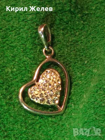 НЕЖЕН АЖУРЕН СРЕБЪРЕН МЕДАЛЬОН СЪРЧИЦЕ РОДИРАНО СРЕБРО 925 ПРОБА с БЛЕСТЯЩИ ЦИРКОНИ 48895, снимка 11 - Колиета, медальони, синджири - 49142226