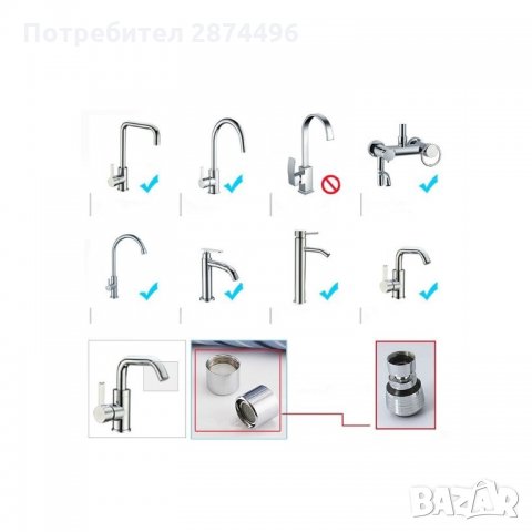 Aerator Двустепенен аератор за смесител, снимка 4 - Аксесоари за кухня - 34639566