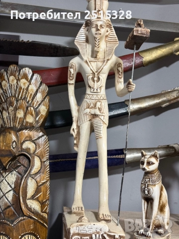 красиви две египетски статуетки, снимка 3 - Статуетки - 52662423