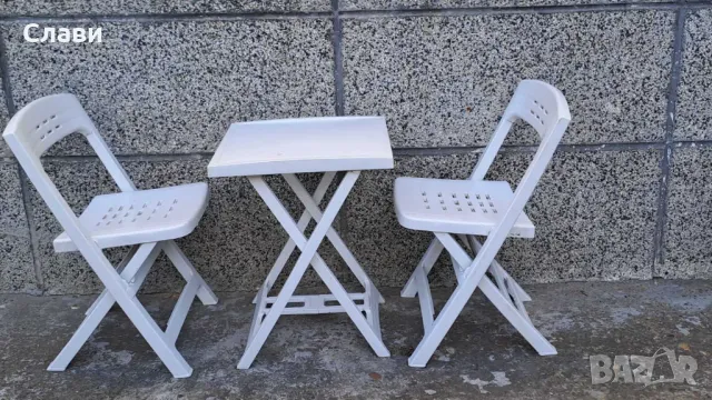 Маса сгъваема с 2 стола-№91, снимка 1
