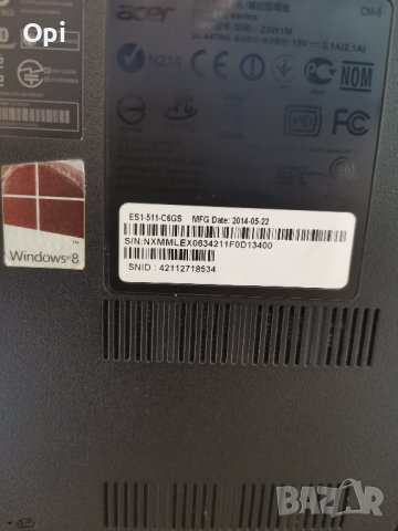 Лаптоп Acer ES1-511-C6GS, снимка 5 - Лаптопи за дома - 43896338